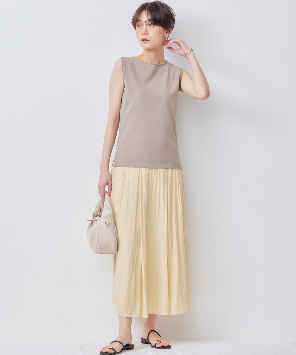 組曲 【WEB限定】ギャザーライトデシン タックスカート 