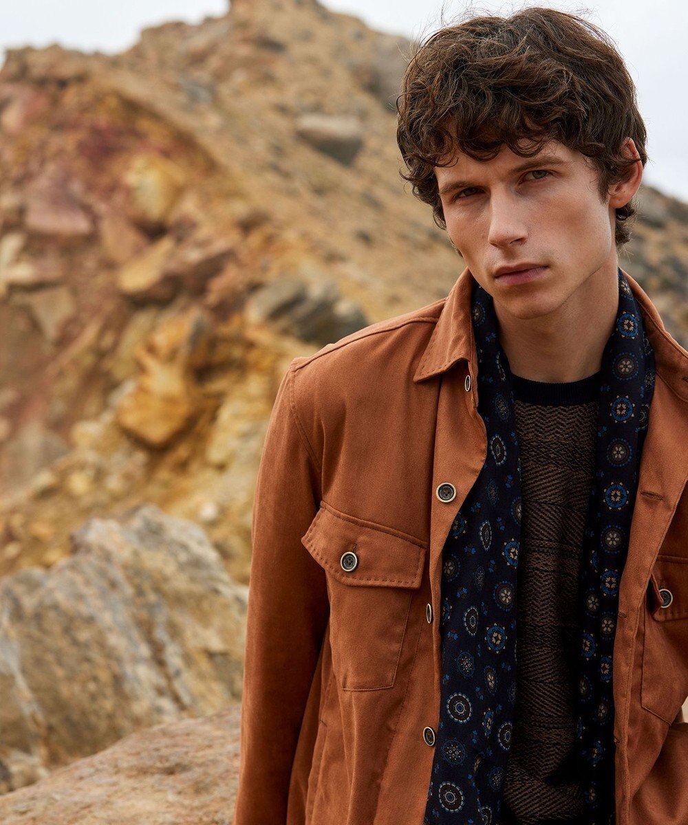 JOSEPH ABBOUD ナチュラルダイスウェード シャツアウター 