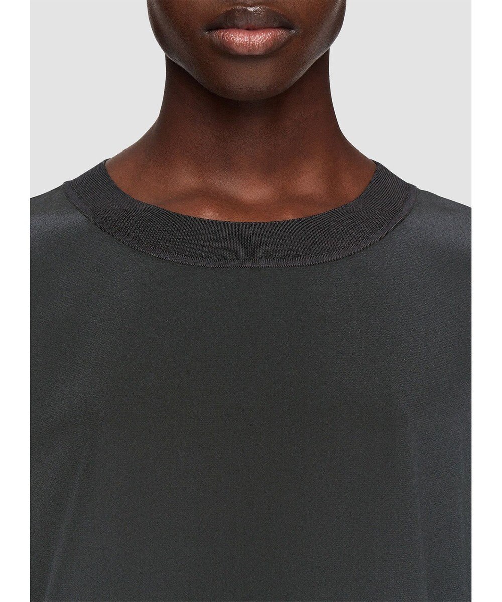 JOSEPH 【洗える】クレープ  ド  ソワ　クルーネックTシャツ 