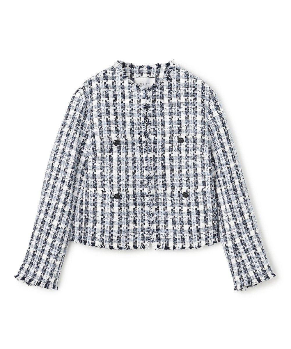 BEIGE， BERYL / ファンシーツイードノーカラージャケット 
