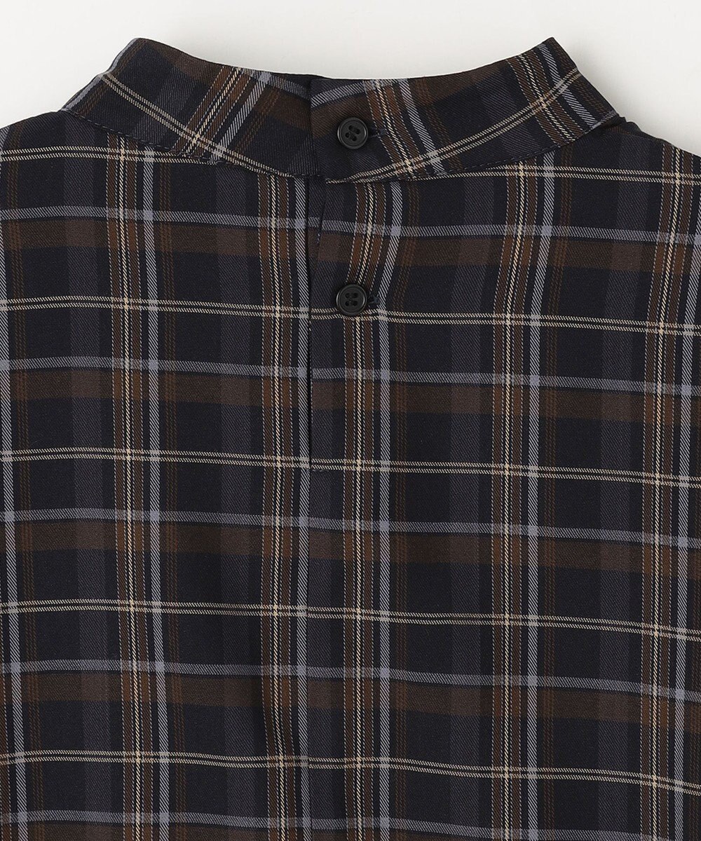 ANY 【洗える】ピンタックチェックブラウス 