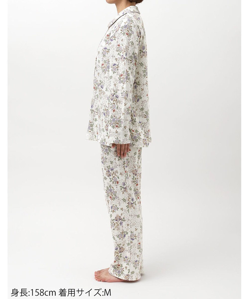 WACOAL パジャマ 長袖 長ズボン 綿100%(本体) あったか ミントン レディース NDW427 /ワコール 