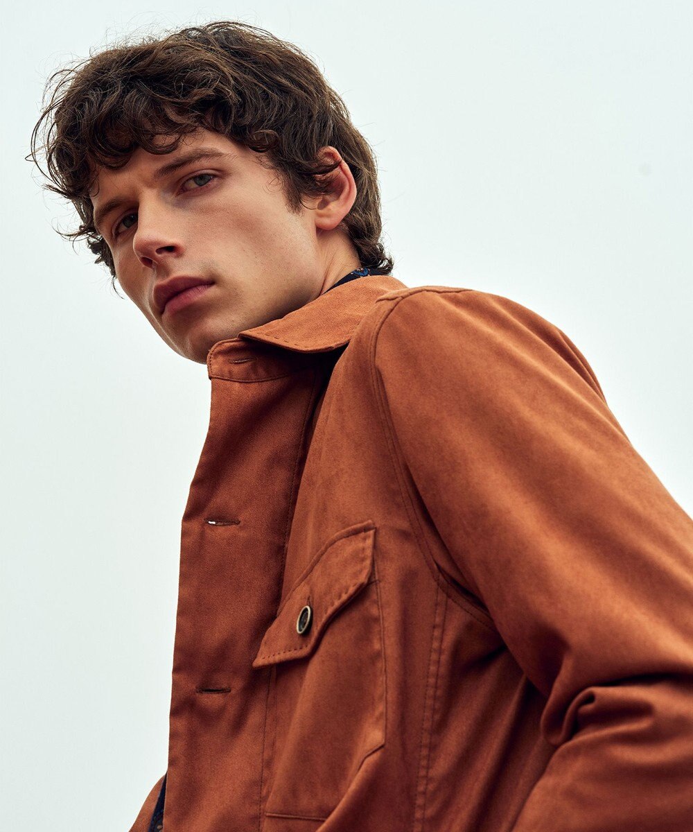 JOSEPH ABBOUD ナチュラルダイスウェード シャツアウター 