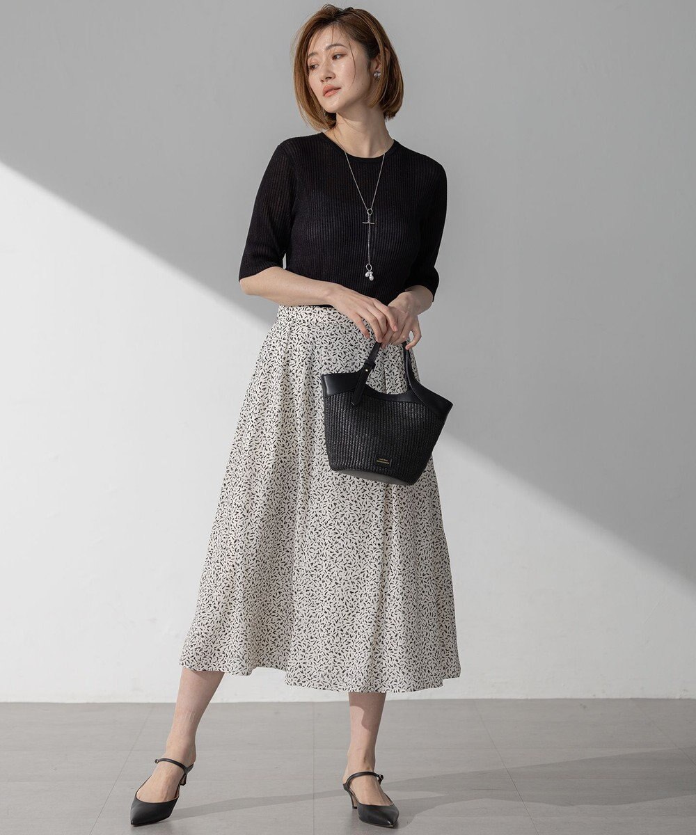 23区 【洗える】シャイニーシアー リブ ニット 