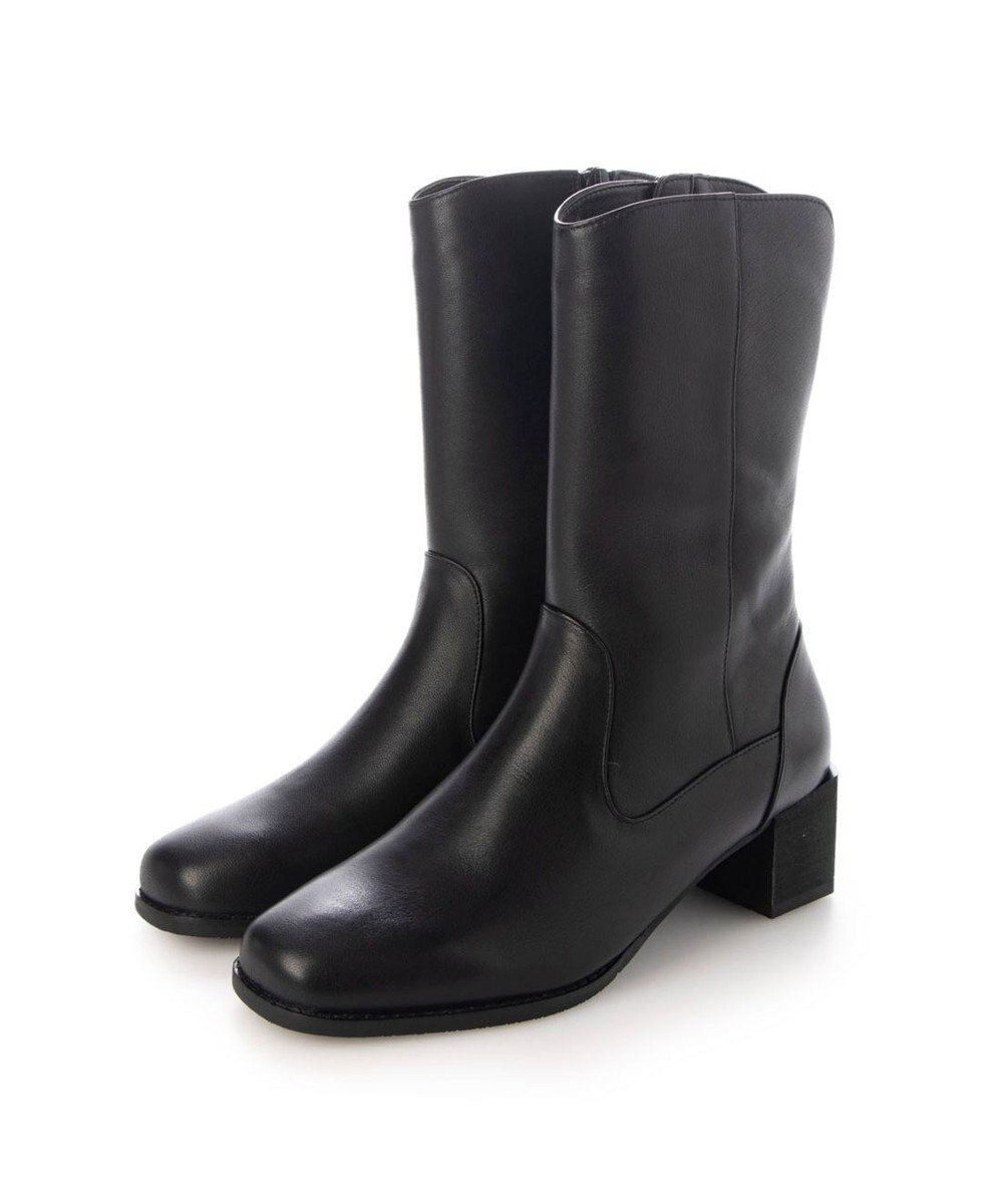 ing <ing>チャンキーヒールショートブーツ 