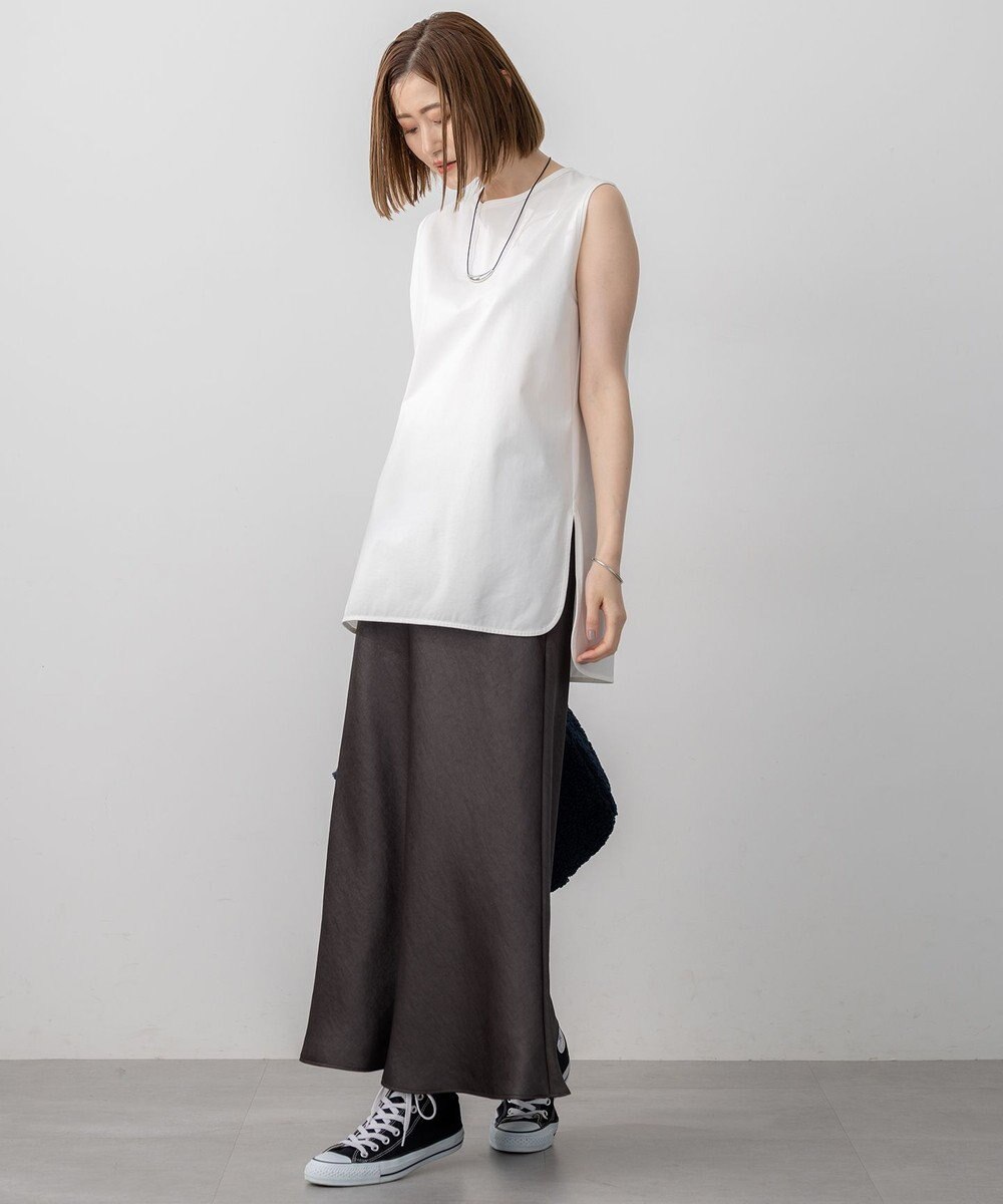 23区 L 【新色追加/洗える】コットンベアジャージー ノースリーブ Tシャツ 