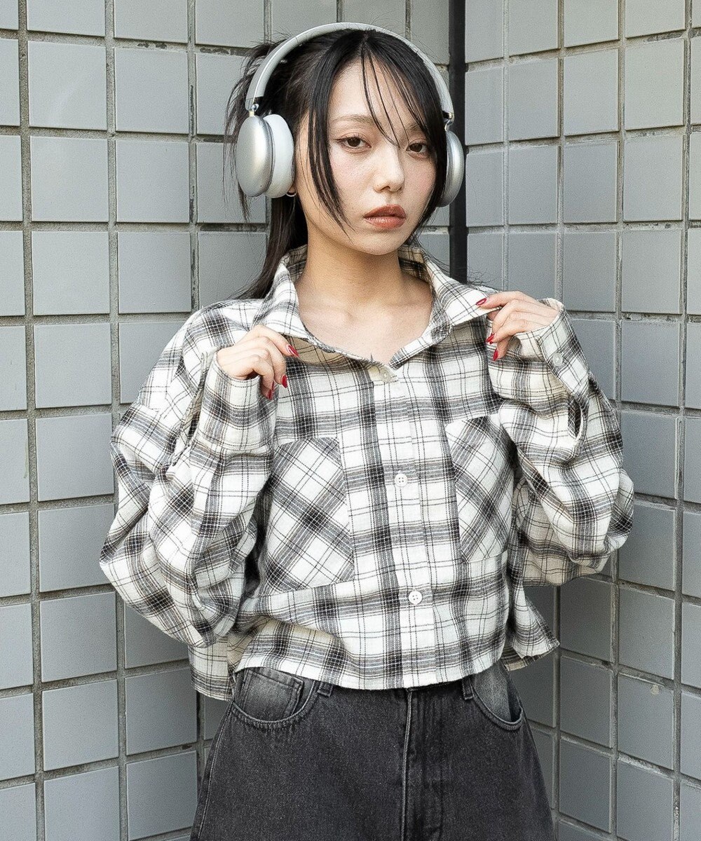 WEGO チェックショートネルシャツ 