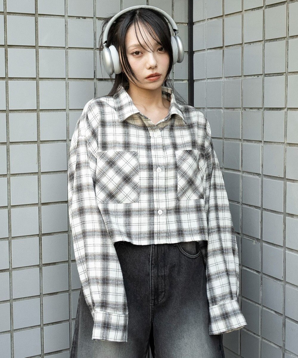 WEGO チェックショートネルシャツ 