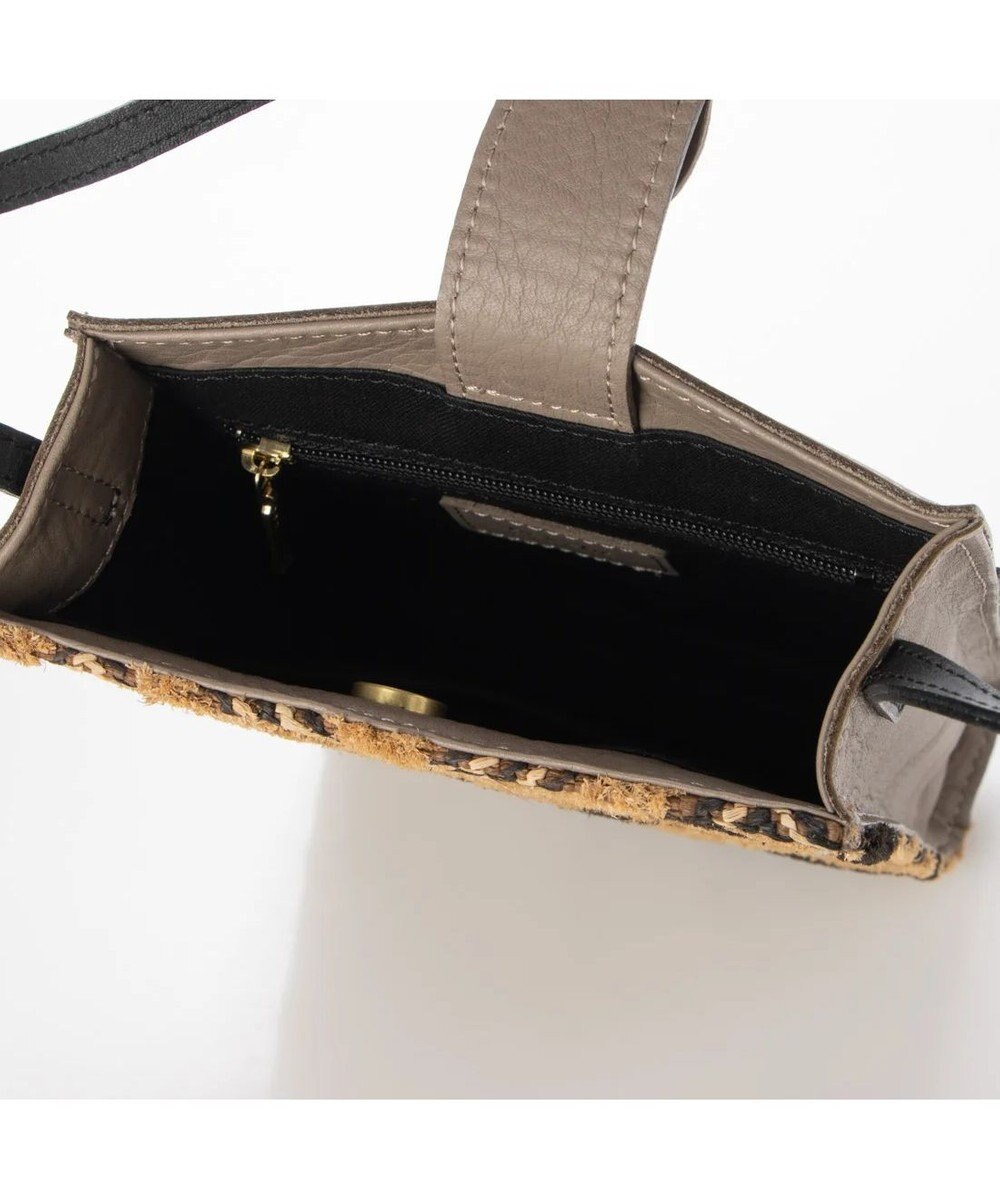 UNBILLION perche クバ布×姫路レザーミニショルダー 