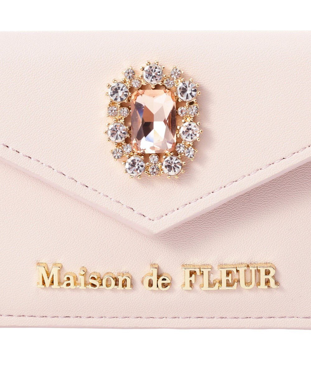 Maison de FLEUR リール付きビジューカードポケットパスケース 
