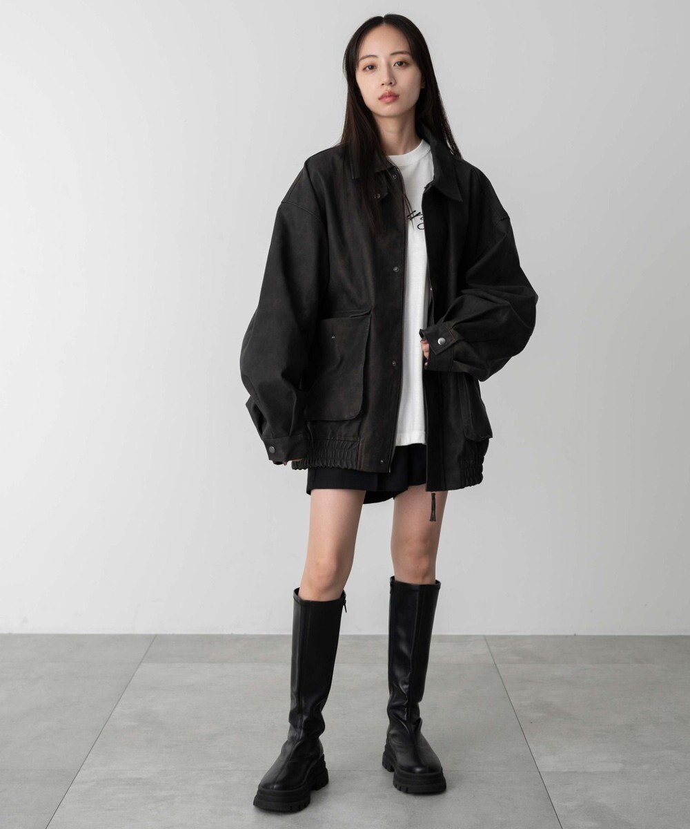 WEGO 【ユニセックス着用ITEM】エコレザー2WAYフライトジャケット 