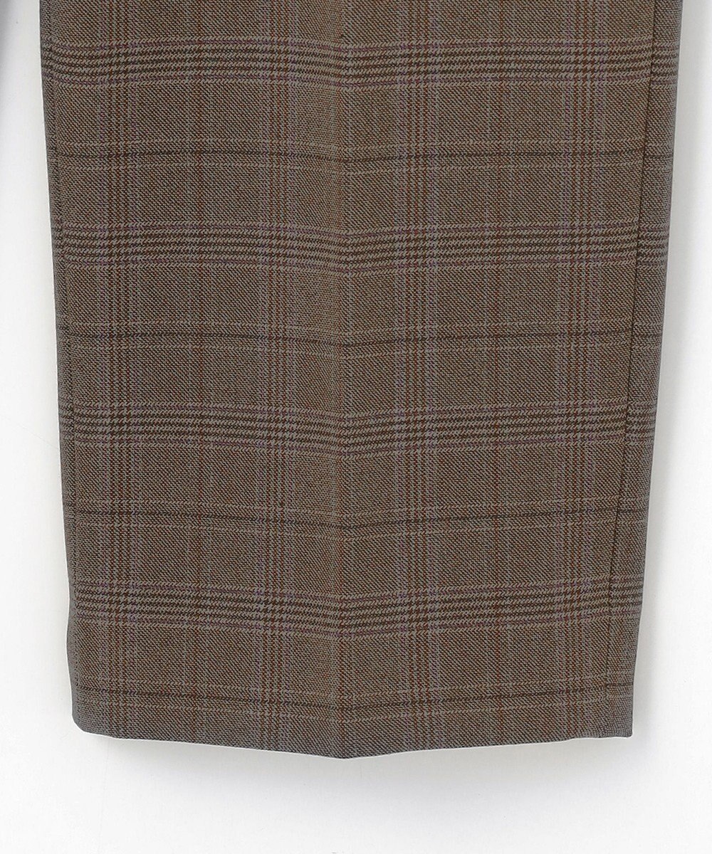 J.PRESS LADIES L 【洗える】T/Rアルガンシルクチェック テーパード パンツ 