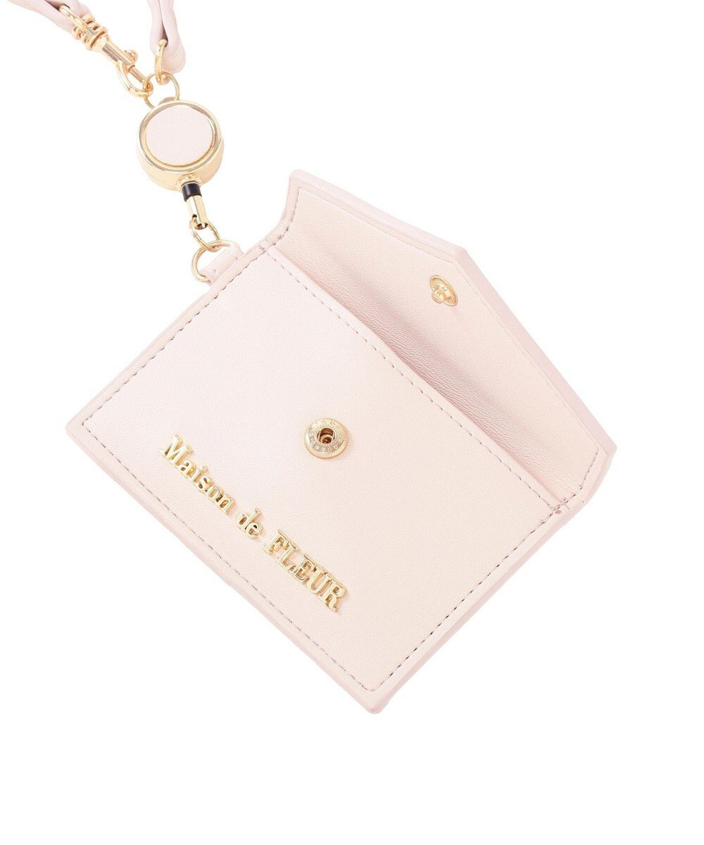 Maison de FLEUR リール付きビジューカードポケットパスケース 