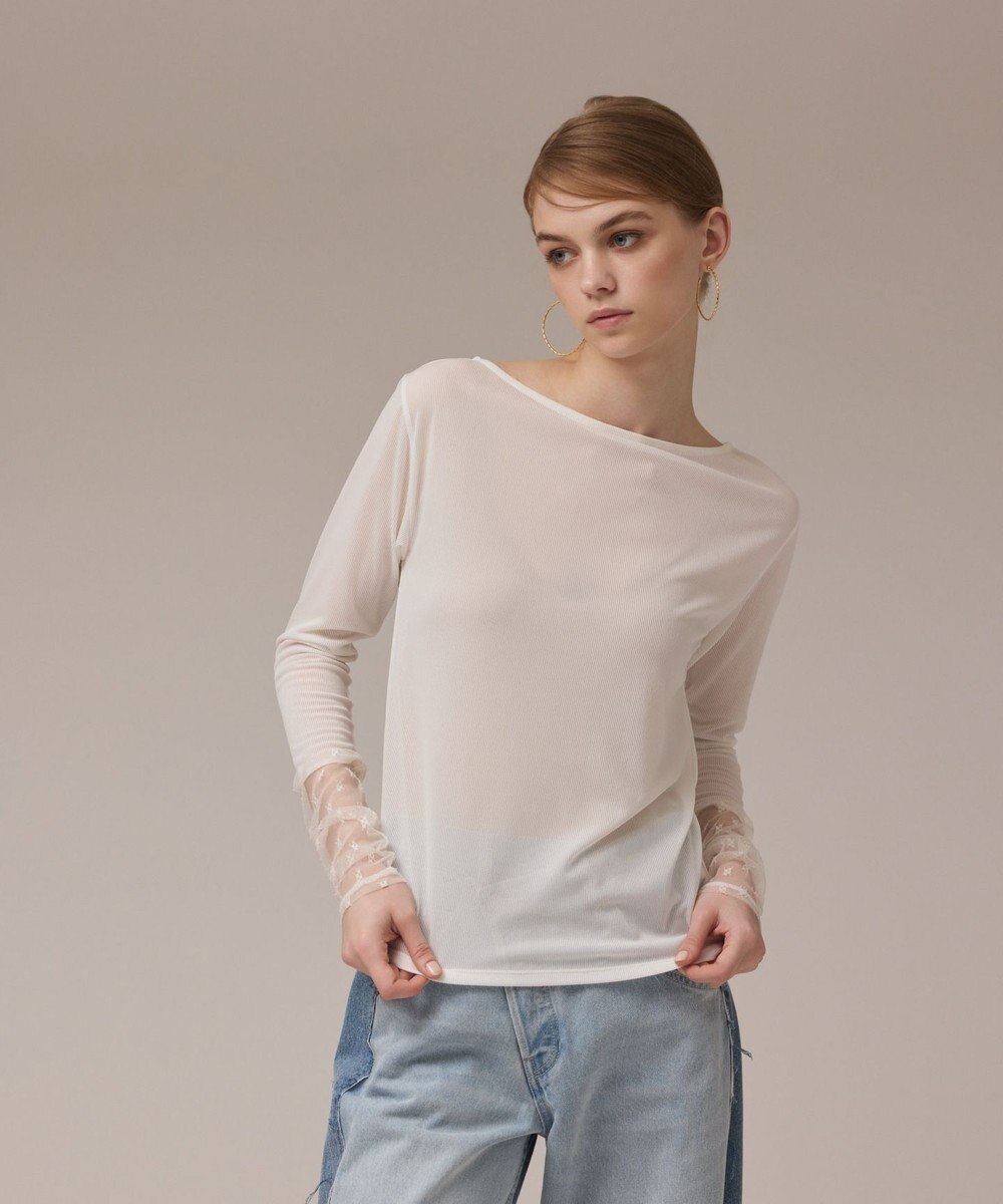 GRACE CONTINENTAL アセテートシアーカットトップ 