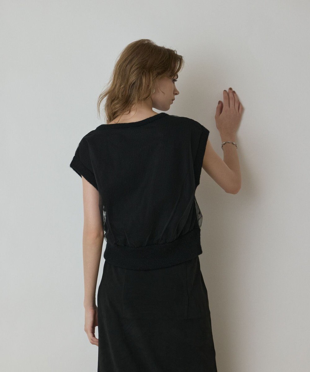 GRACE CONTINENTAL チュール刺繍ニットトップ 