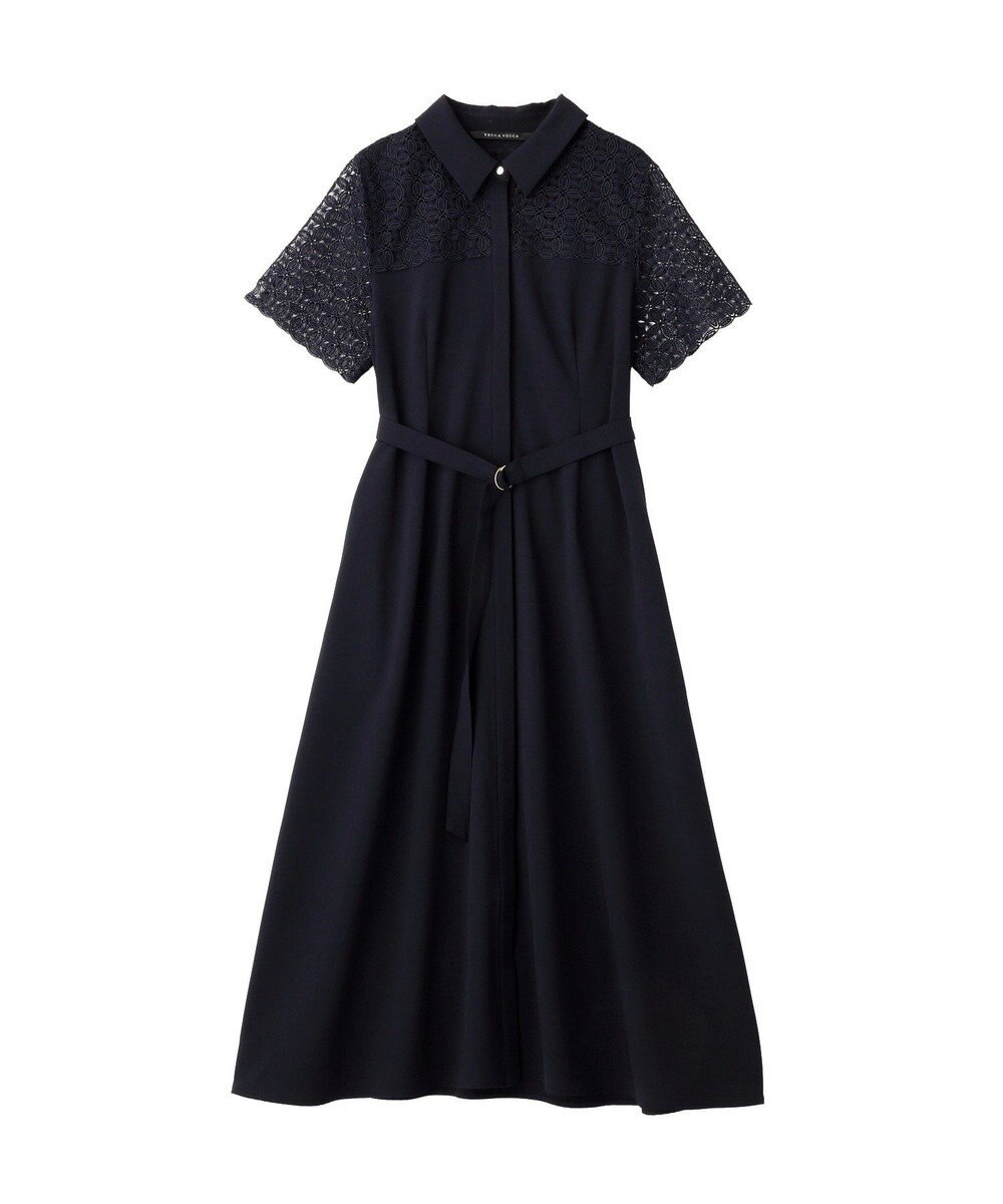 YECCA VECCA レース切替ワンピース 