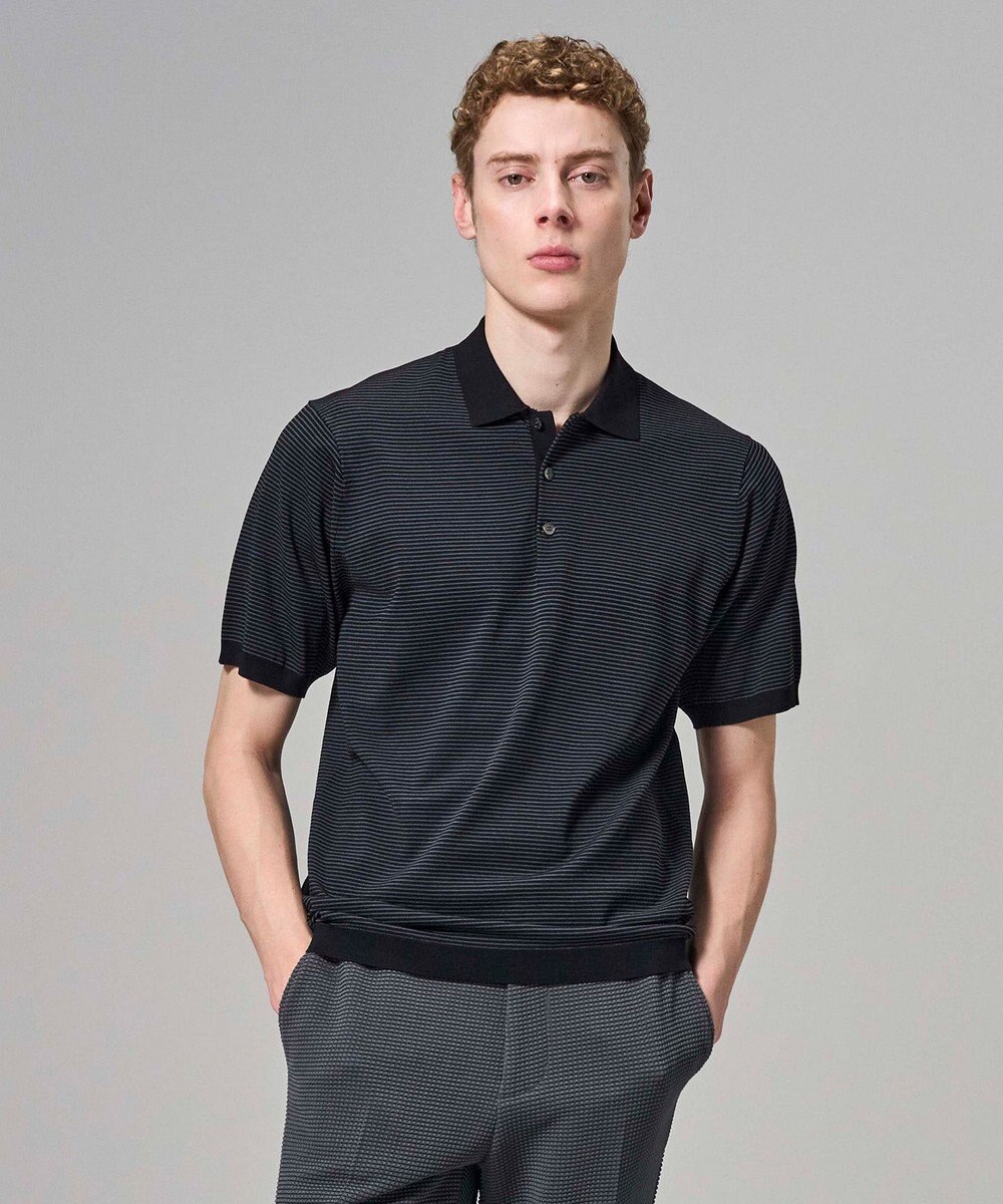 JOSEPH HOMME 【新柄】リュクスレーヨンボーダー　ポロニット 