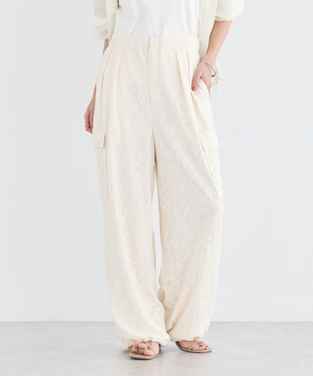 earth music&ecology 総レースカーゴパンツ 