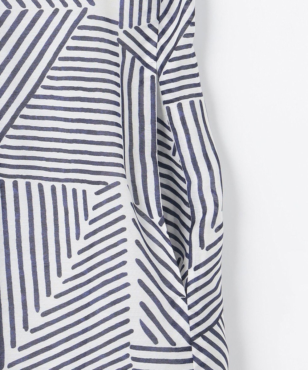 自由区 【洗える・XSサイズあり】モザイクラインプリント ワンピース 