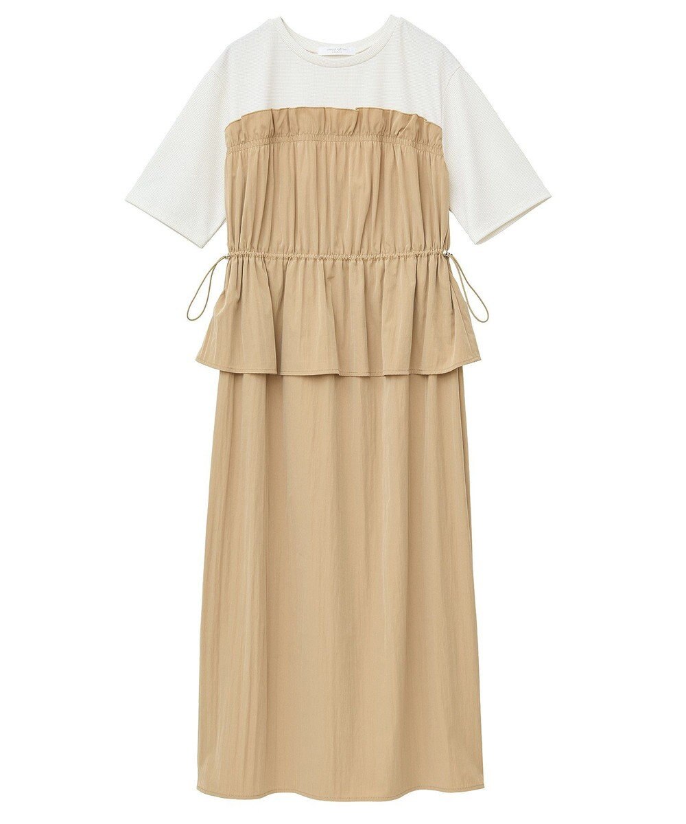 Green Parks ラメリブペプラムドッキングワンピース 