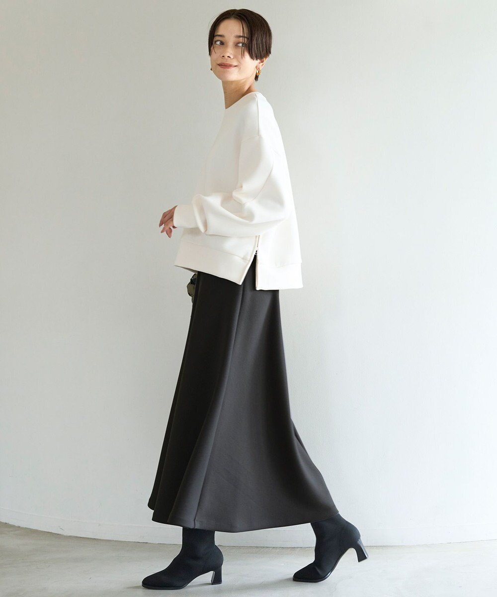 UNFILO L 【WEB限定】BEAUTY FORM JERSEY サイドZIP クロップドプルオーバー 