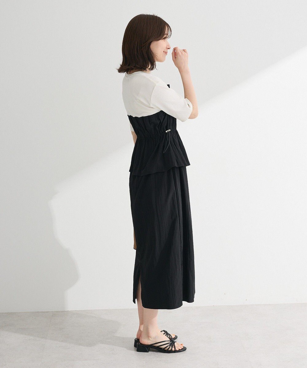 Green Parks ラメリブペプラムドッキングワンピース 