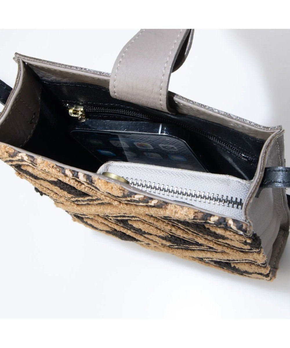 UNBILLION perche クバ布×姫路レザーミニショルダー 