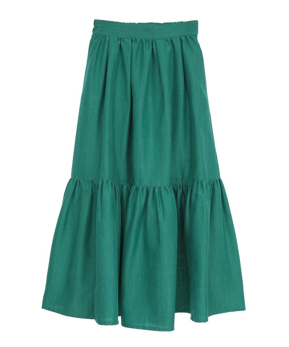 Green Parks ・ＥＬＥＮＣＡＲＥ　ＤＵＥ　リネンライクティアードスカー 