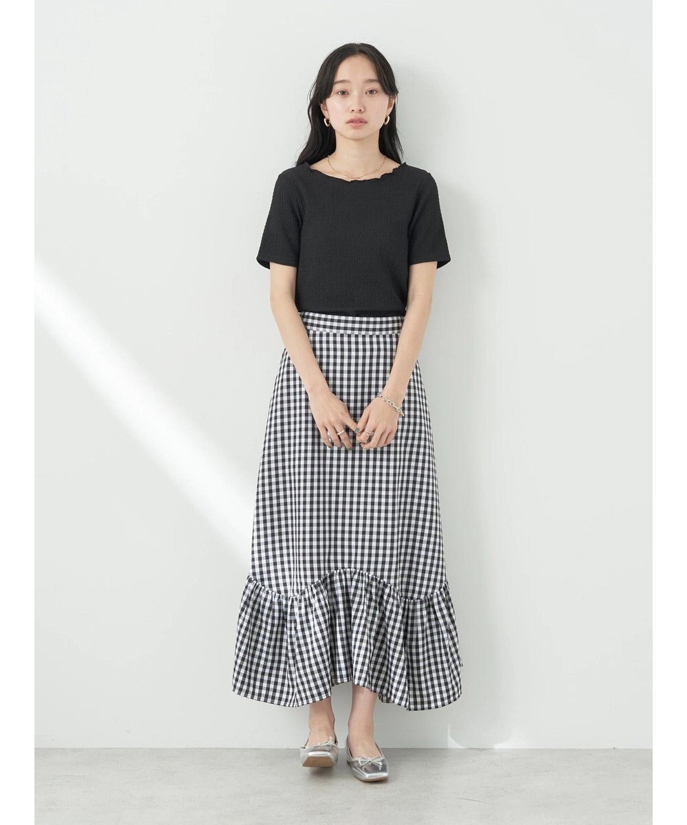 earth music&ecology イレヘムチェックスカート 