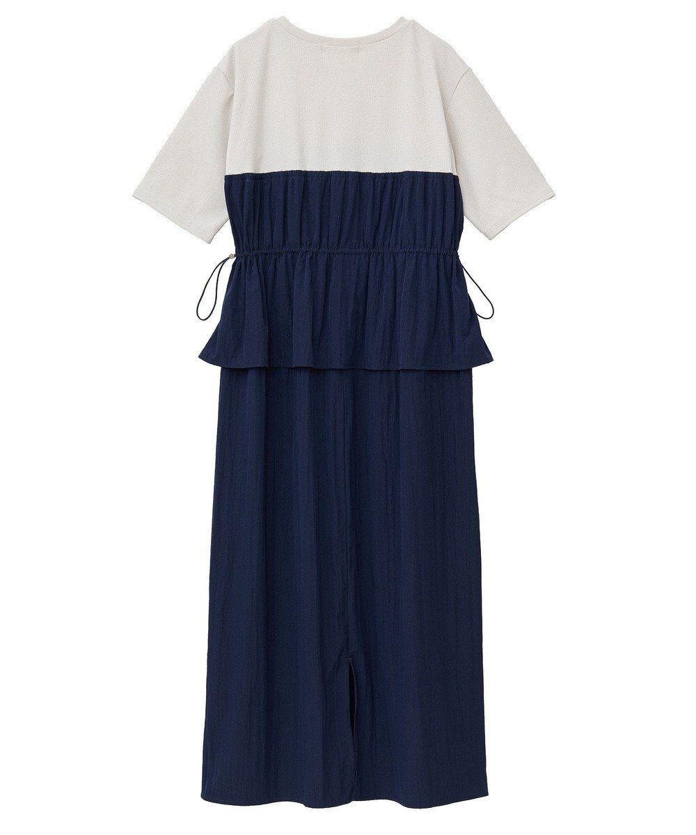 Green Parks ラメリブペプラムドッキングワンピース 