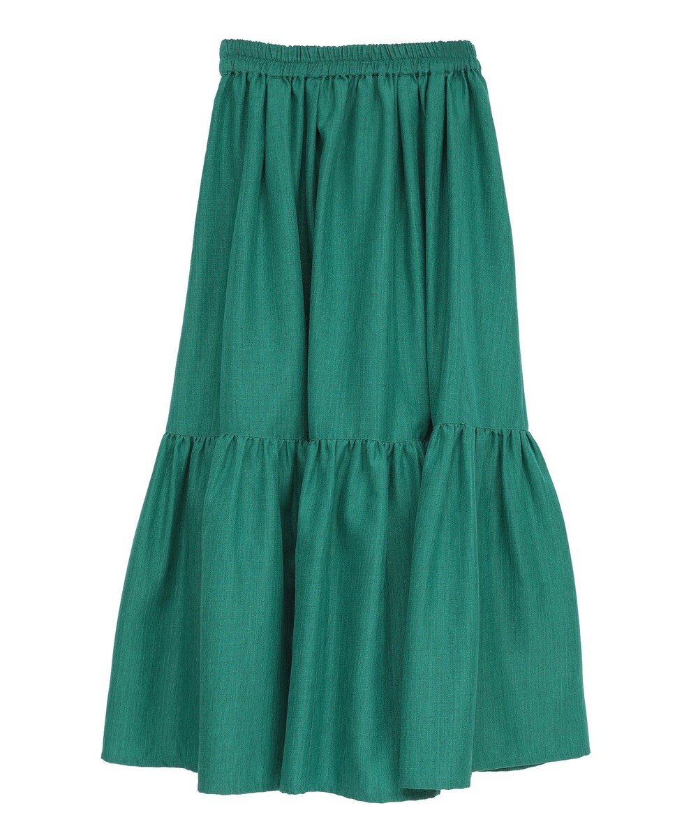 Green Parks ・ＥＬＥＮＣＡＲＥ　ＤＵＥ　リネンライクティアードスカー 