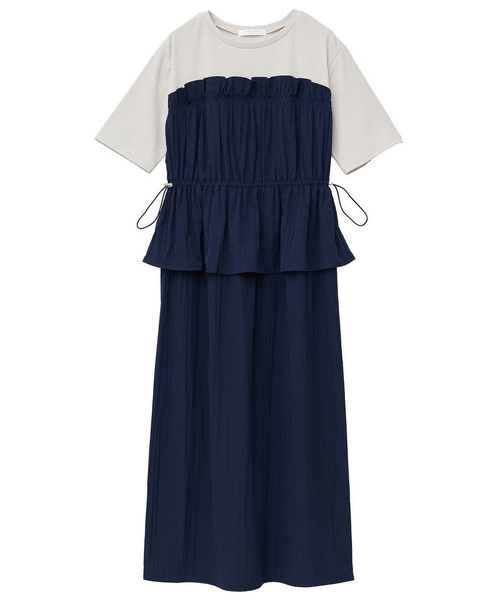 Green Parks ラメリブペプラムドッキングワンピース 