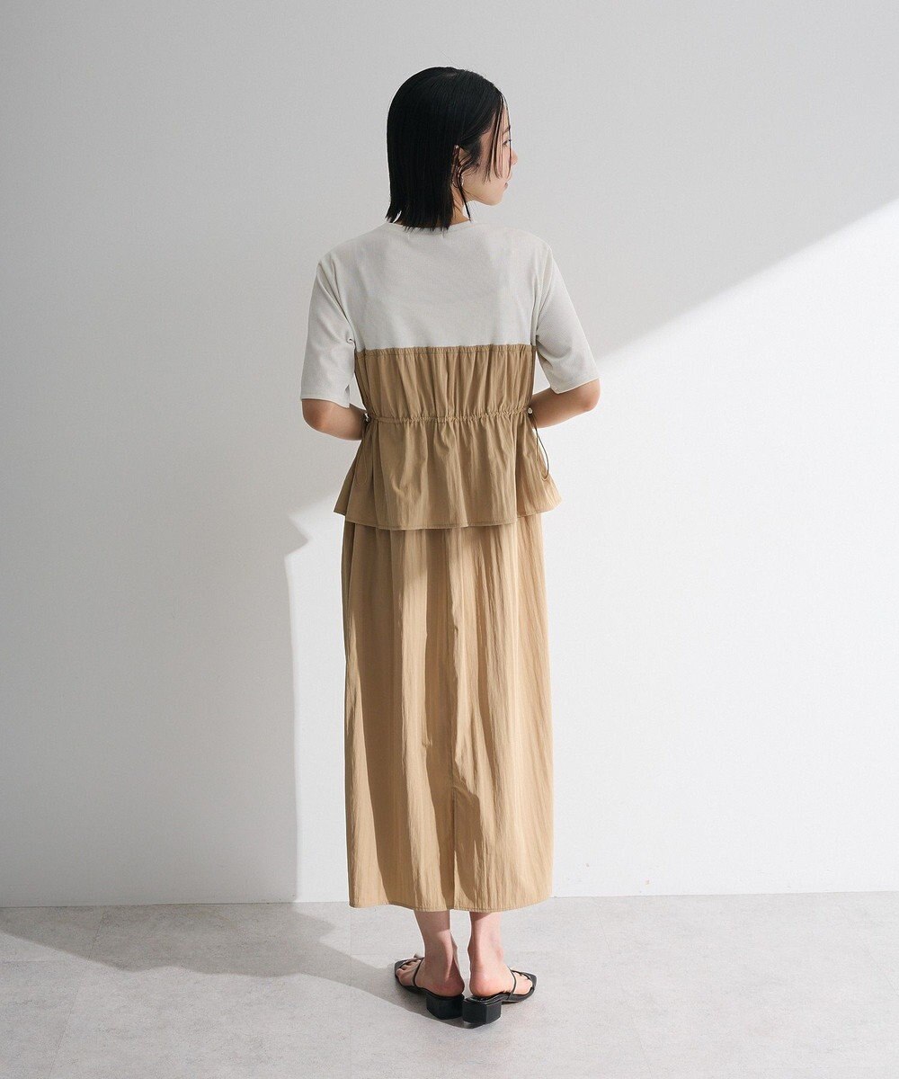 Green Parks ラメリブペプラムドッキングワンピース 