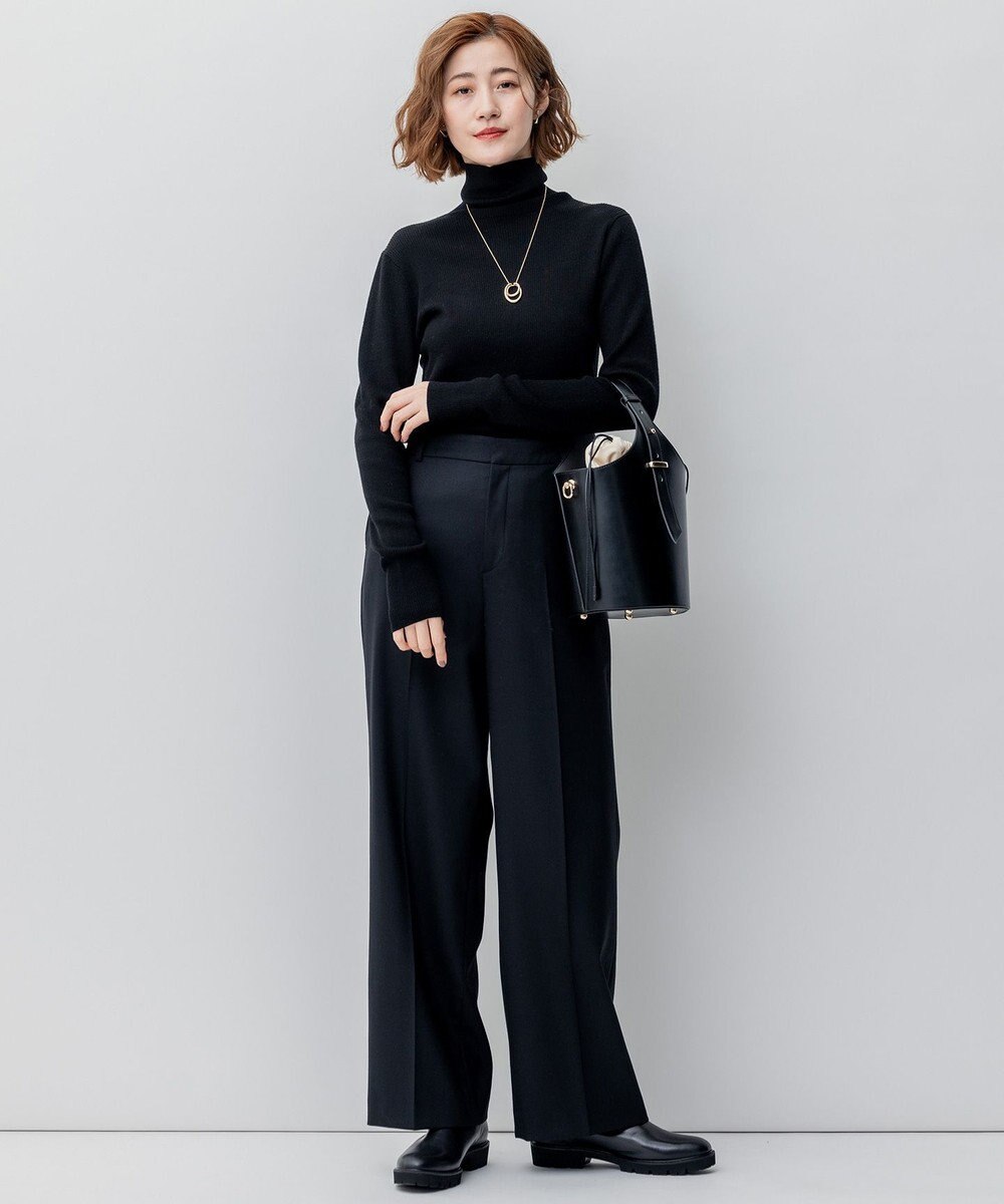 23区 【滝沢眞規子さん着用】クリアウールサキソニー ワイドパンツ 