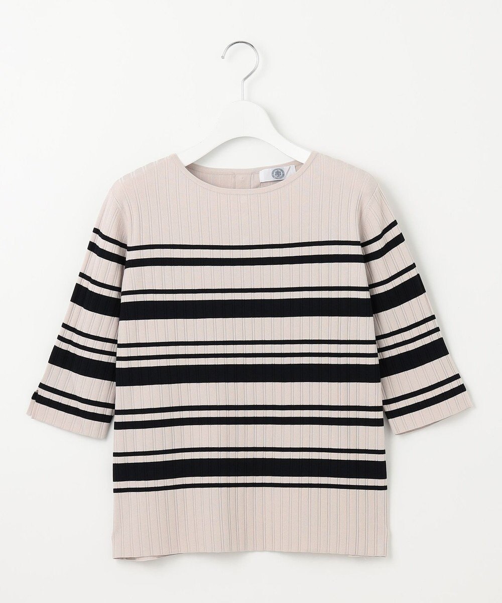 J.PRESS LADIES L 【洗える】レーヨンエリートストレッチ ボーダー ニット 