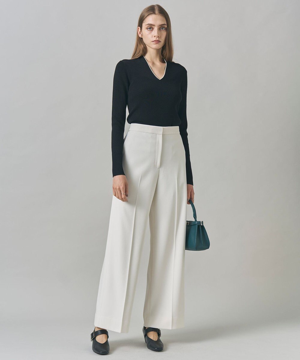 ICB 【洗える】 トリアセボディシェルピーチ ワイドパンツ 