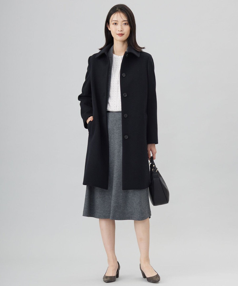 J.PRESS LADIES ショートビーバー ステンカラー コート 