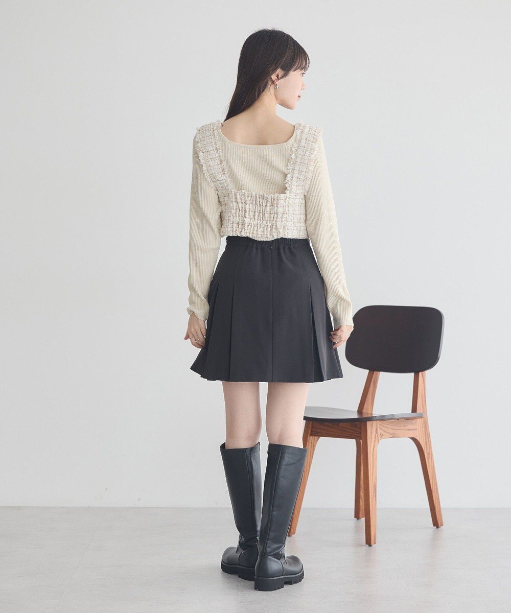 earth music&ecology 【セットアップ可】フリンジツイードビスチェ 