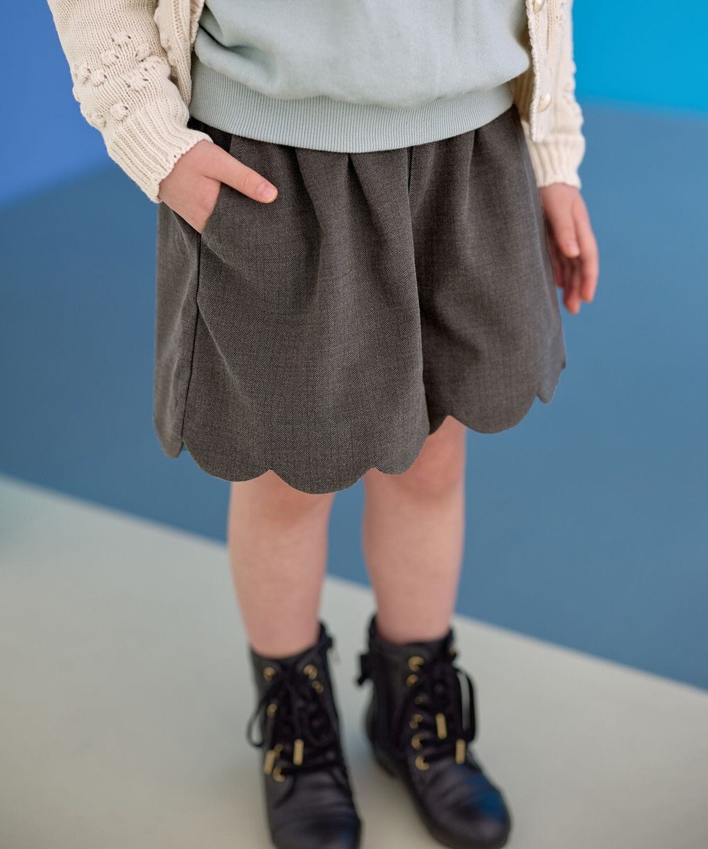 ANY KIDS ミニ丈 へリンボン キュロット 