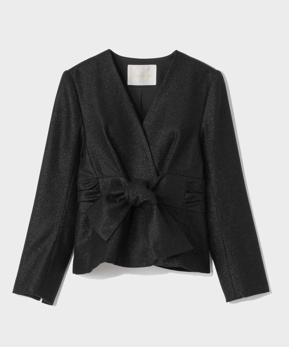 GRACE CONTINENTAL ラメWOOLボウジャケット 