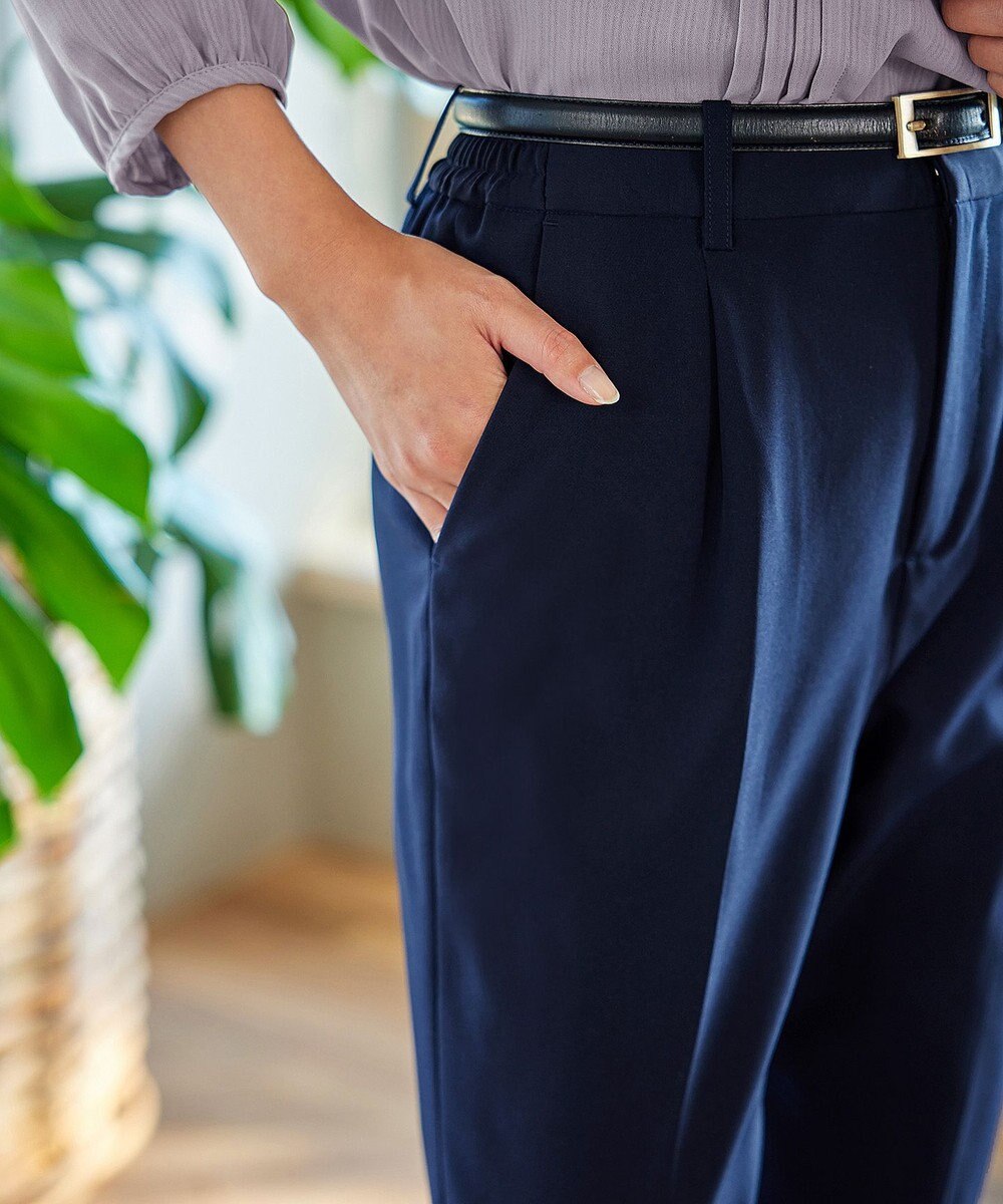 Tiaclasse 【小倉優子さん着用・ダブルクロス・洗える】テーパードパンツ 