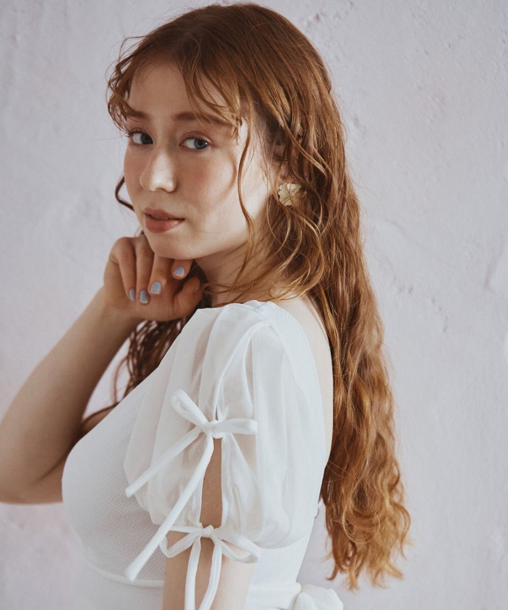 San-ai Resort（三愛水着楽園） 【San-ai Resort×PEACH JOHNコラボ】【ナイスバディ水着】パフスリーブワイヤービキニ　9M・11L　【San-ai Resort（サンアイリゾート）】 