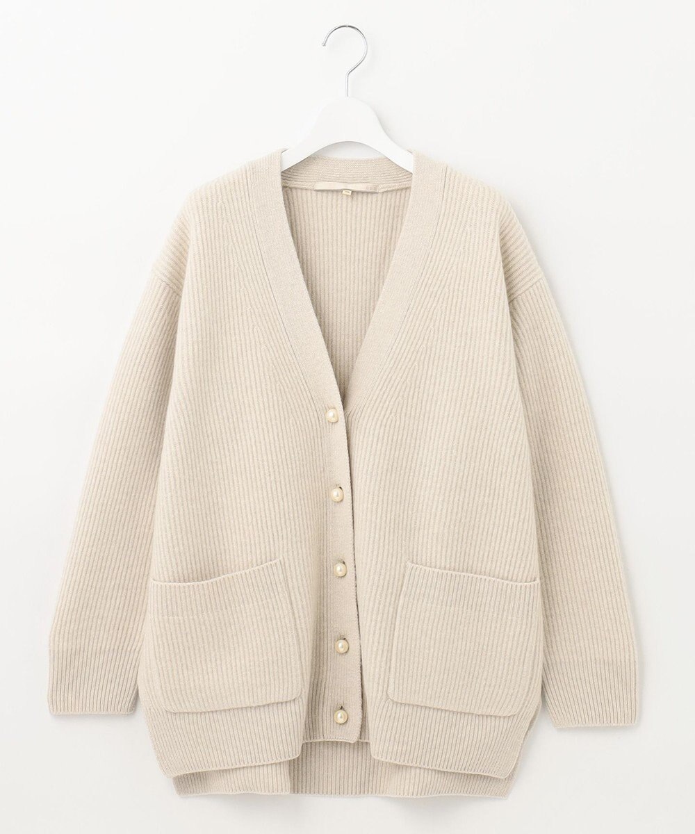 自由区 L 【洗える】ウールカシミヤブレンド Vネックカーディガン 