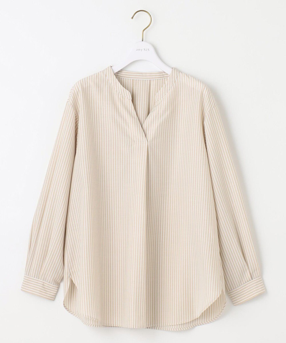 ANY SIS L 【AIコラボ】スタンドカラースキッパー ブラウス 