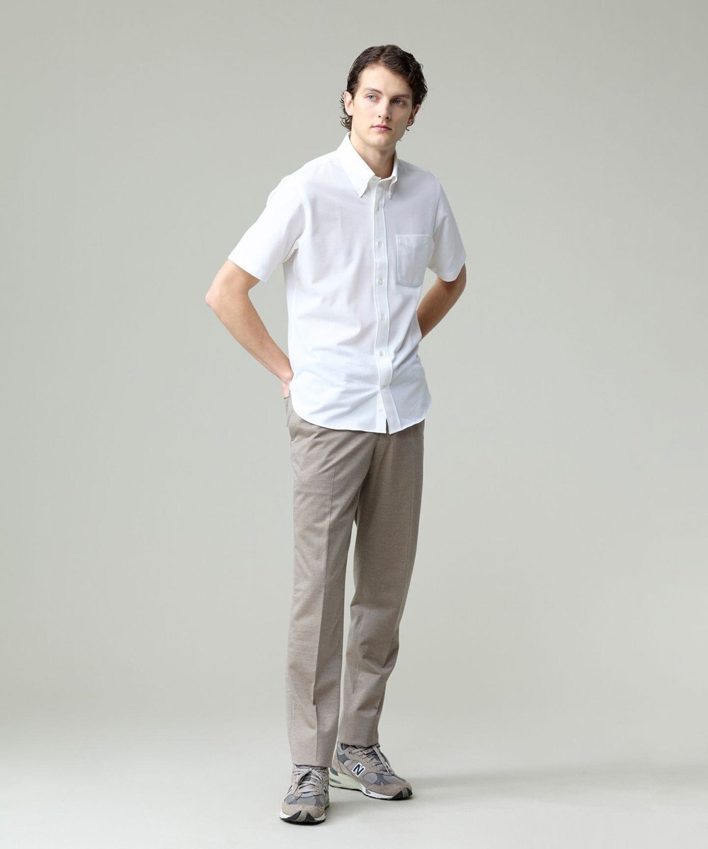 J.PRESS MEN 酷暑の清潔感もこれ一枚で【吸水速乾 / 抗菌防臭 / 防シワ】【J.PRESS OXFORD JERSEY】カノコインレイ半袖 シャツ / B.D. 