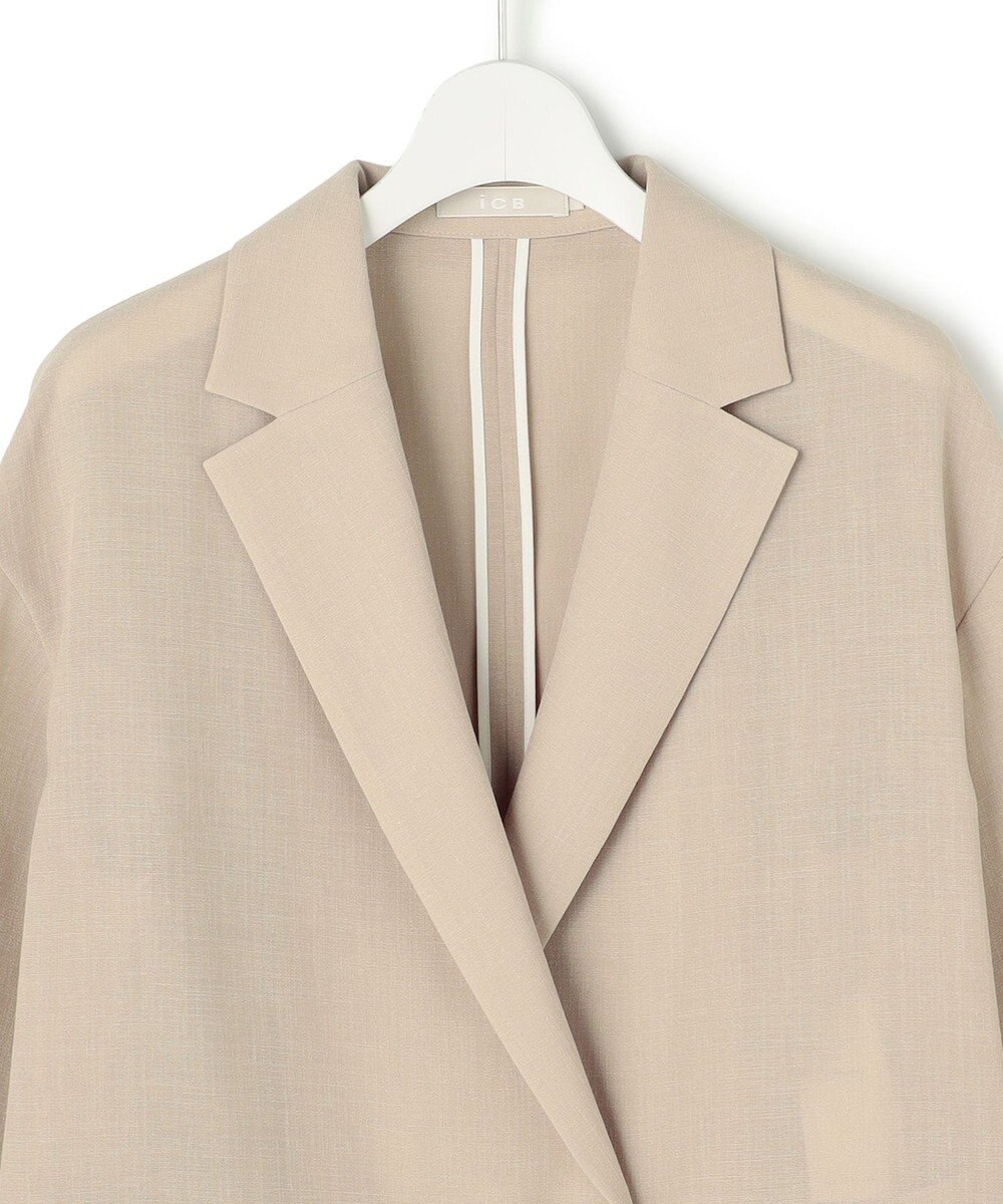 ICB ドライアセテートスラブ 8分袖ジャケット 