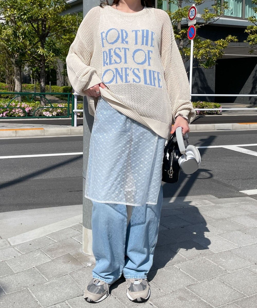 WEGO ジャガードメッシュニットビッグプルオーバー 