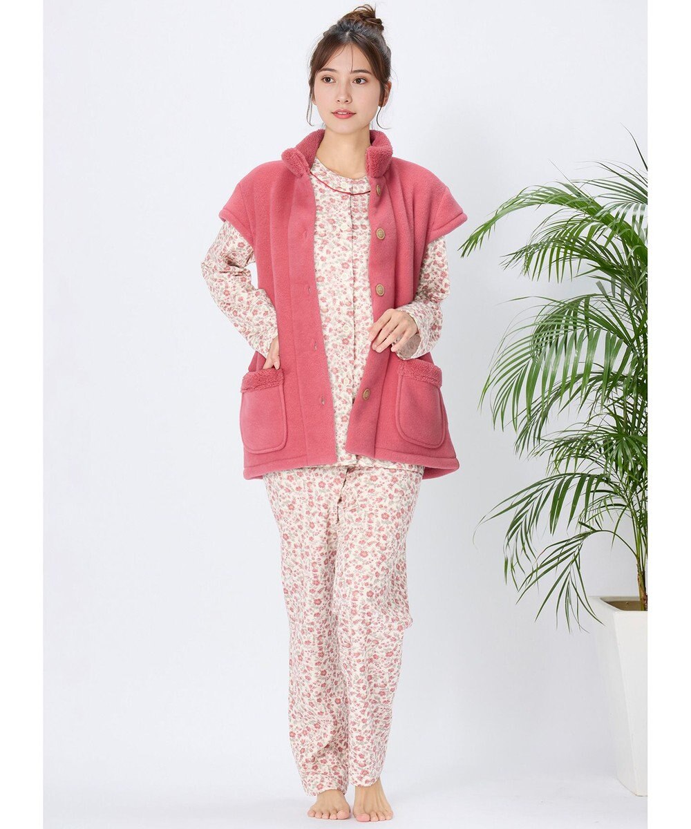 Wing ベスト フリース素材 あったか 冬 3分袖 レディース EX2071 ウイング／ワコール 