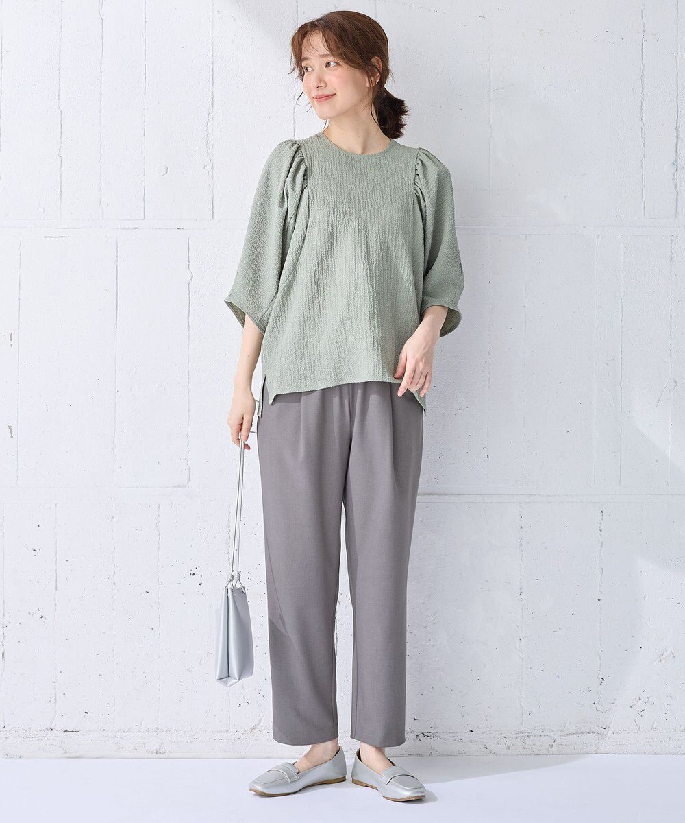 ANY 【洗濯機可/接触冷感/UVケア】イージーケアライトストレッチテーパードパンツ 