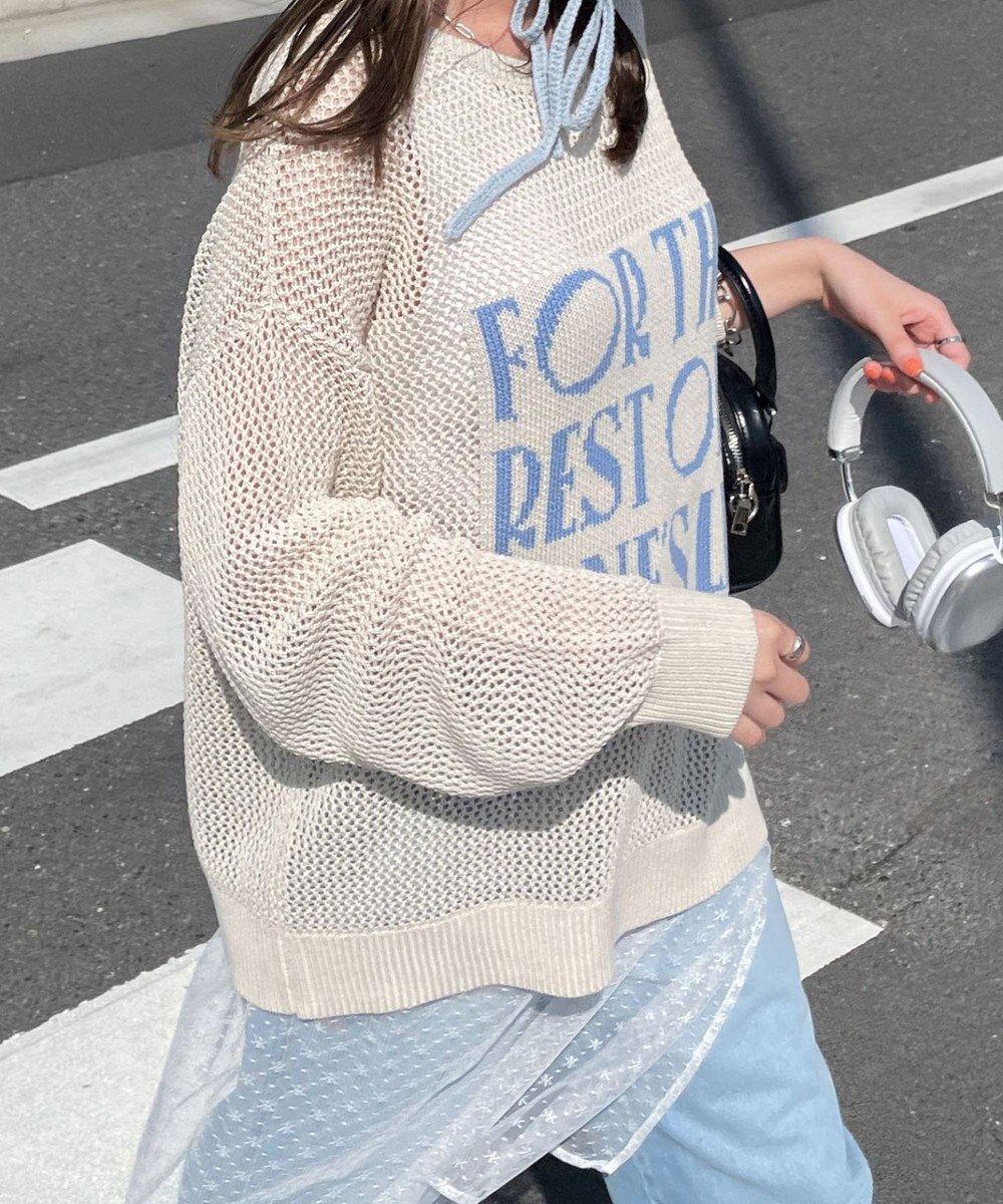 WEGO ジャガードメッシュニットビッグプルオーバー 